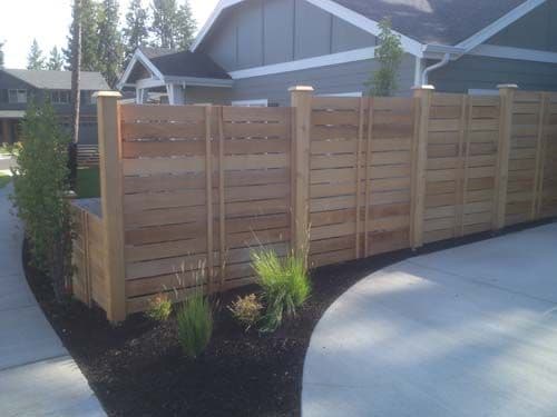 Cedar fencing around residential yard