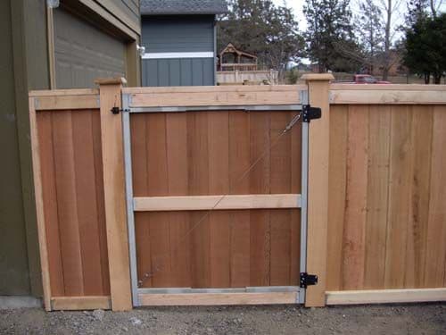 Metal framed cedar gate and fence